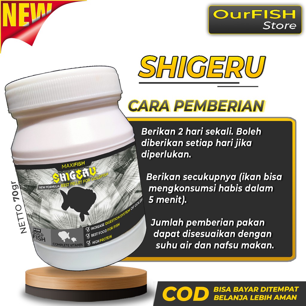 OURFISH - Pakan Ikan Mas Koki Shigeru Goldfish Oranda Ranchu Ryukin Rancu Mutiara Koi Blitar