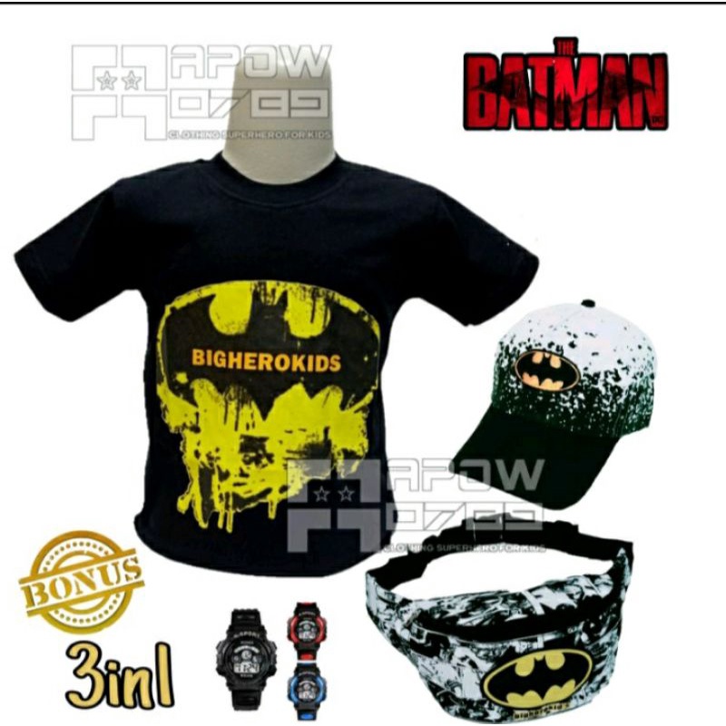 PAKET 4IN1Tshirt  kaos Oblong anak karakter Bighero kids