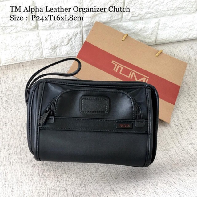 Tumi Alpha Leather Organizer Clutch Original