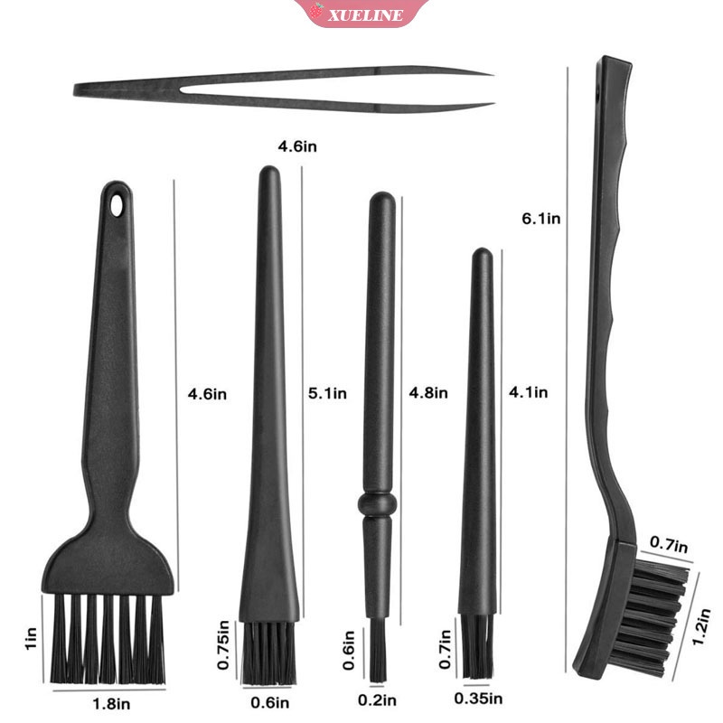 6pcs / set Sikat Pembersih Debu anti Statis Untuk keyboard Komputer