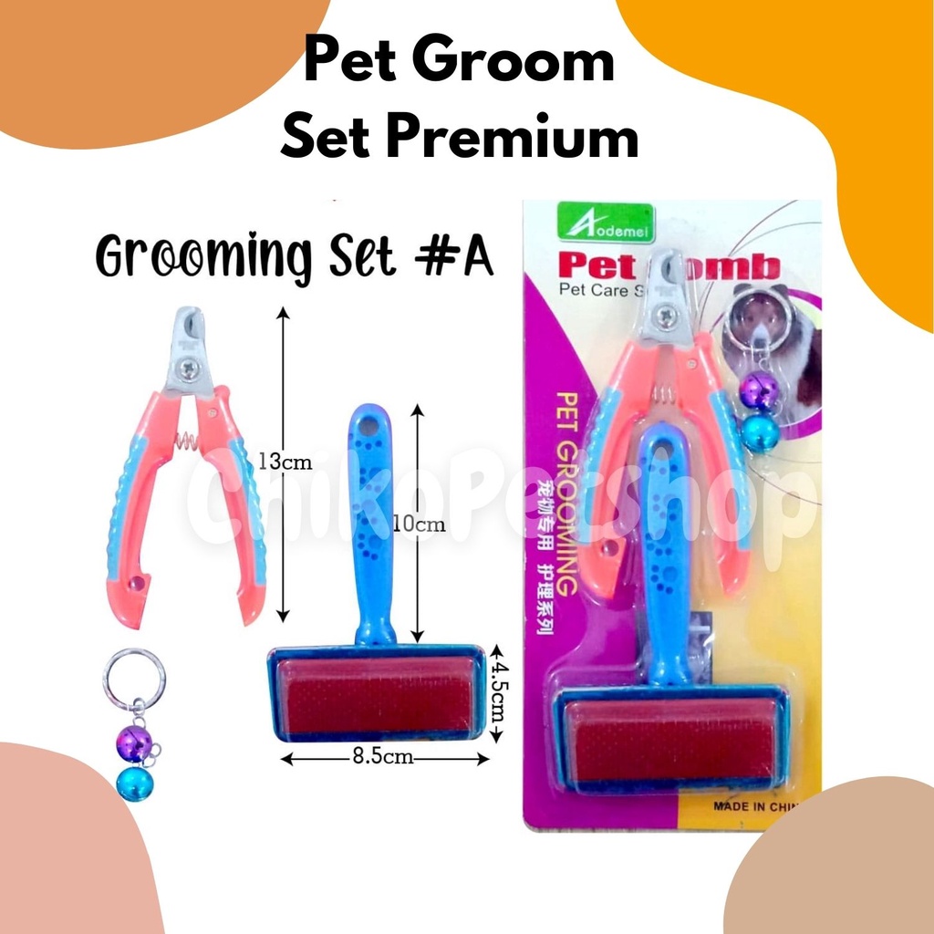 Pet comb grooming premium satu set untuk hewan peliharaan