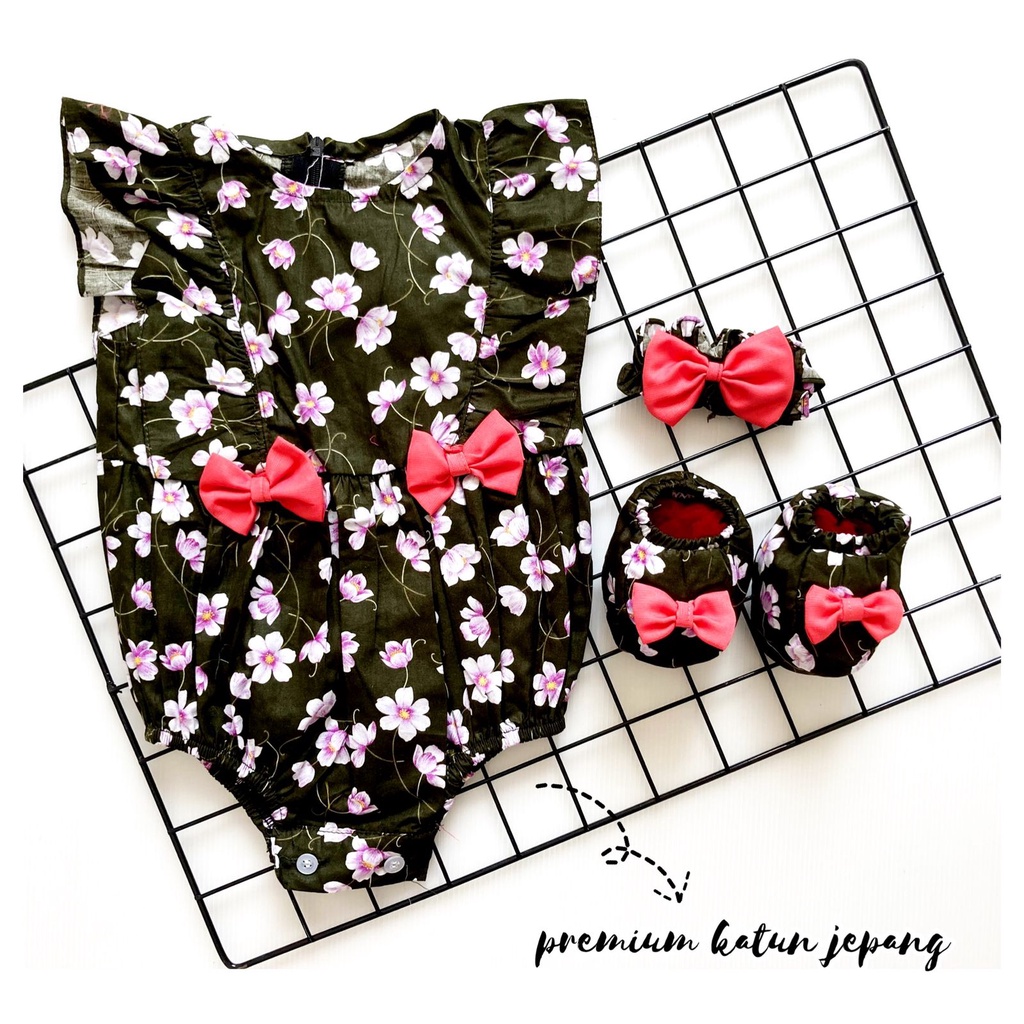 ALEXA / MICHA / CLARA / SAKURA / TALITHA / VALENTINA EMMA CHERRY BLOSSOM Bandana Sepatu Setelan Rok Bunga Pergi Lucu Fashion Anak Bayi Perempuan Cewe Lucu Terlaris-8