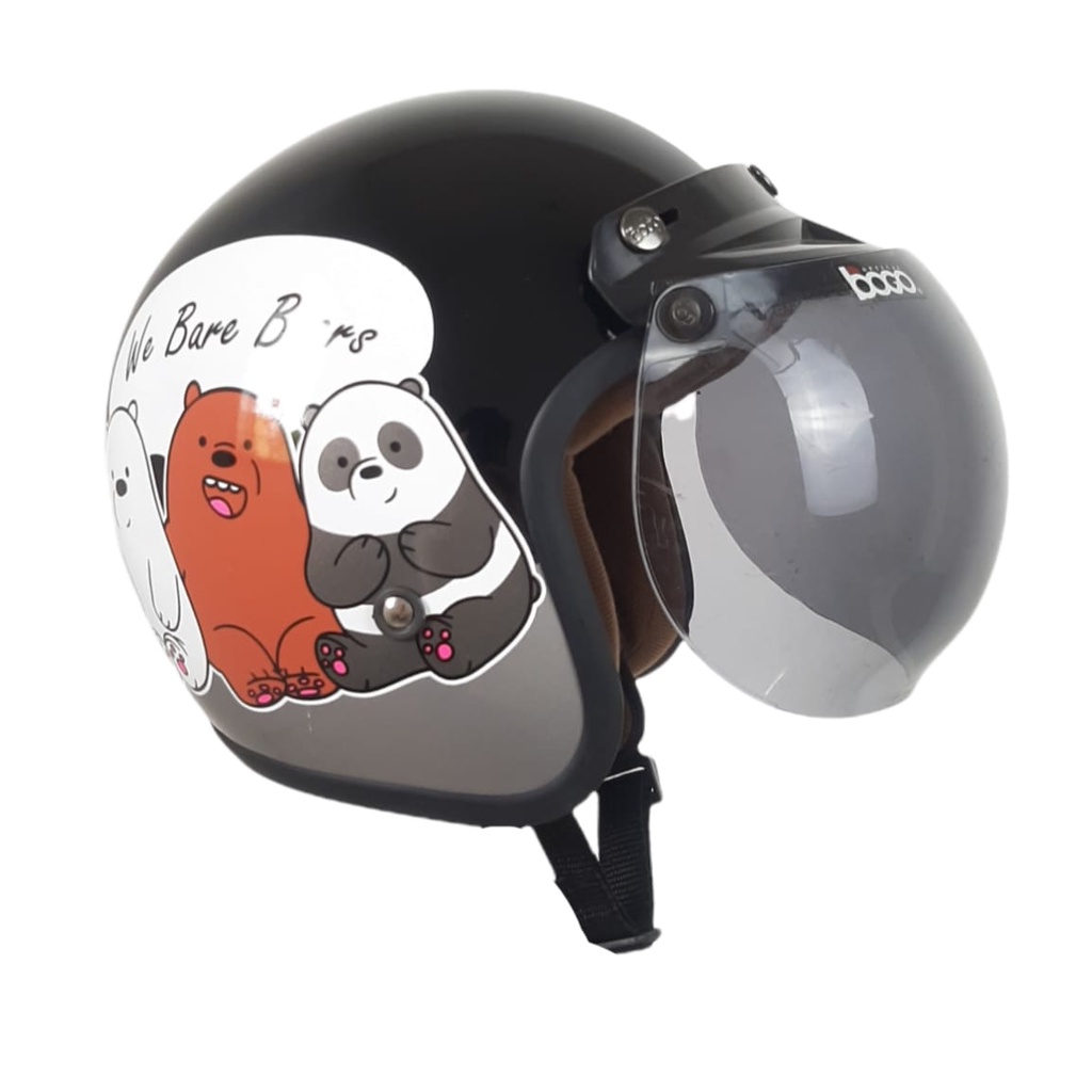 Helm Bogo Dewasa Kaca Bogo Ori Full Leher SNI Karakter Grizzly