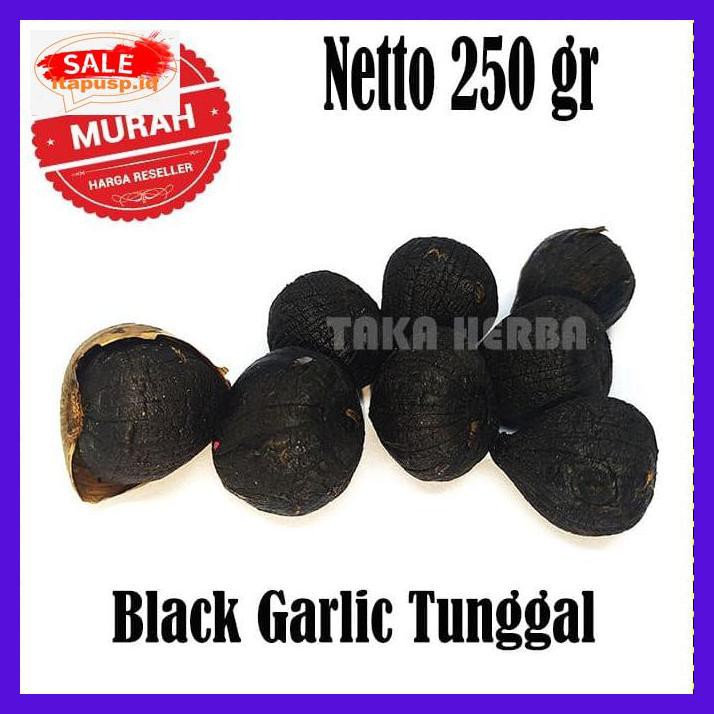 

G7Fgg56- Black Garlic Lanang 250 Gram - Bawang Putih Tunggal Hitam Tr7Rut7-