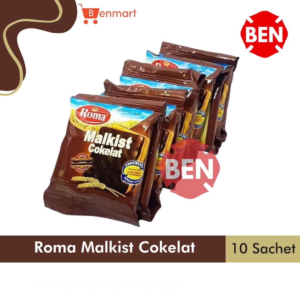 

Roma Malkist Cokelat 1 Renceng 10 Sachet Pcs - Coklat Chocolate Manis