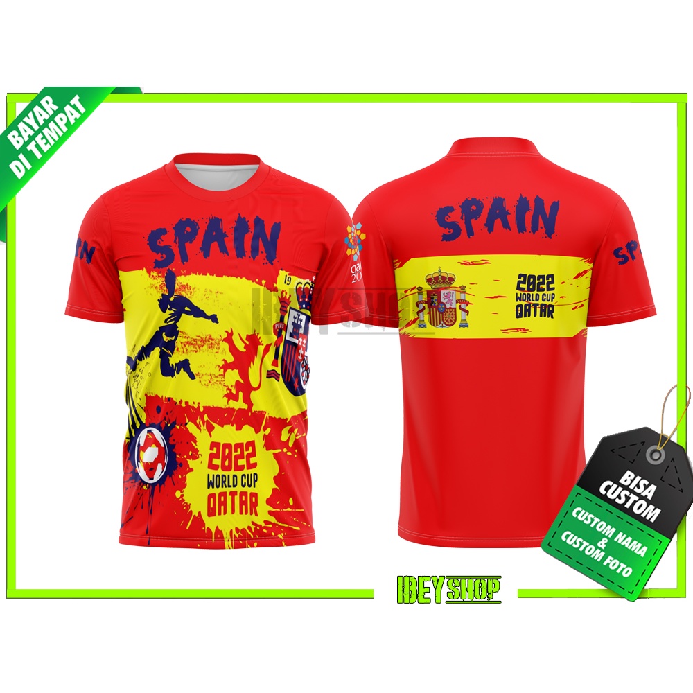 Baju PIALA DUNIA 2022 Jersey SPAIN SPANYOL Fullprint Sublime