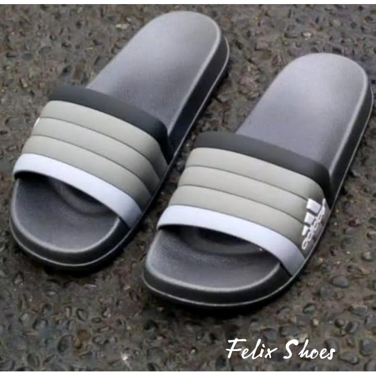 SANDAL SLIP ON PRIA ADIDAS MOTIF GARIS CASUAL
