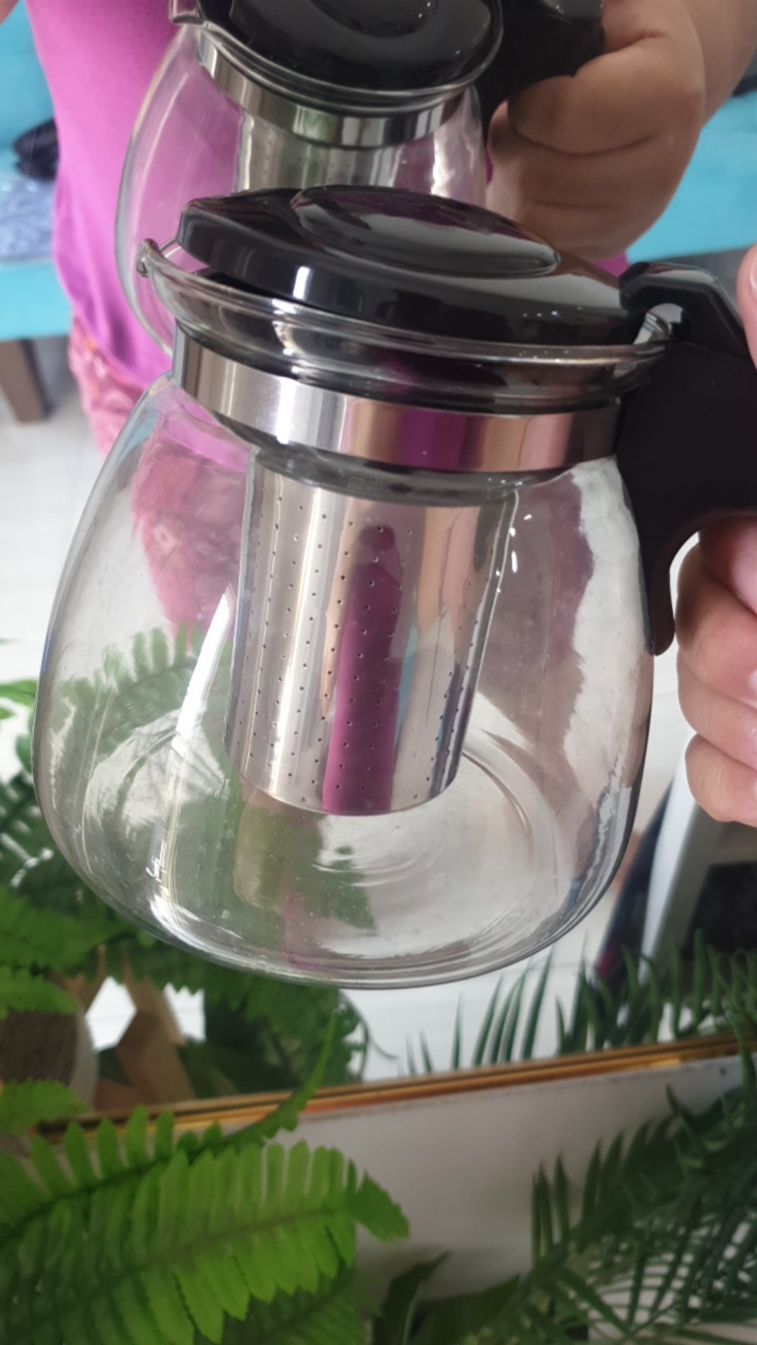 Teko Teh Kopi Kaca Saringan Stainless Tea Pot Glass With Stainless Strainer 900ml 1500ml 1.5l
