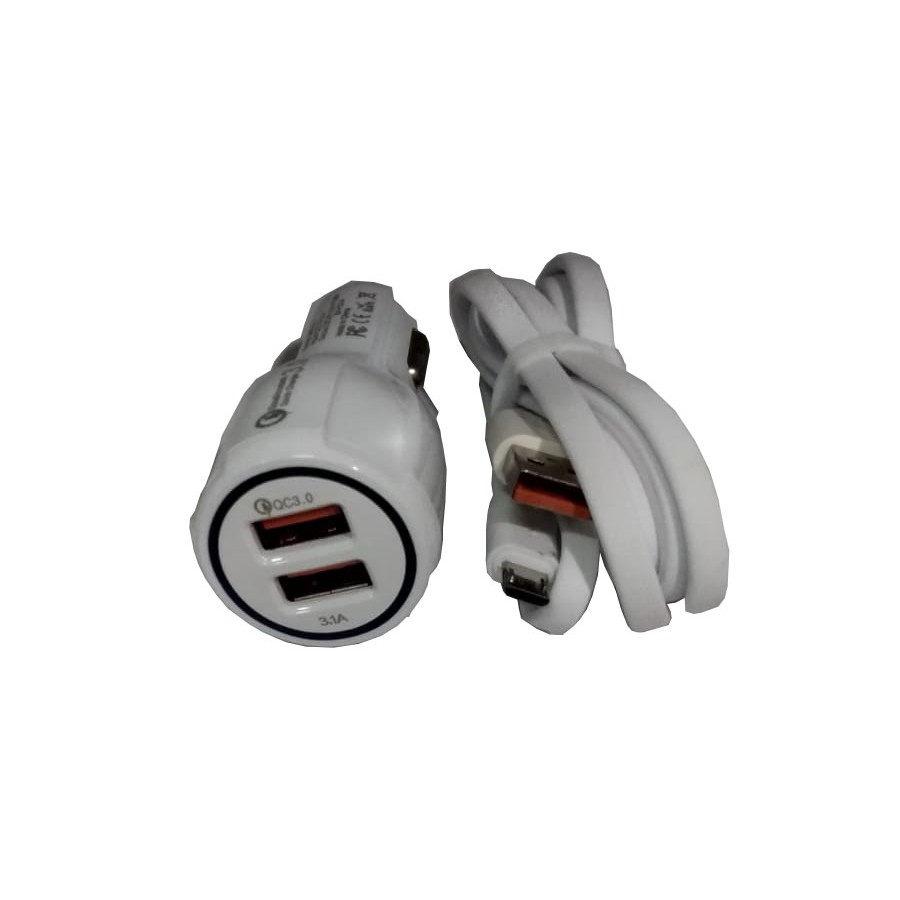 Car Charger Charger Mobil Fast Charging Saver Jaws 2 USB Port QC 3,0