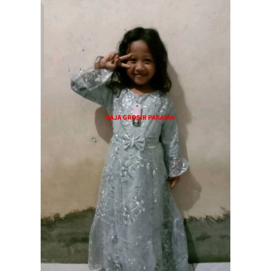 Baju Gamis Anak Rara Full Brukat Premium Usia 2-12 Thn/Baju Pesta Anak