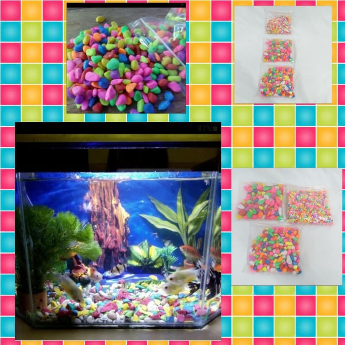 Batu Hias Warna Warni / Pelangi Aquarium Taman Miniatur