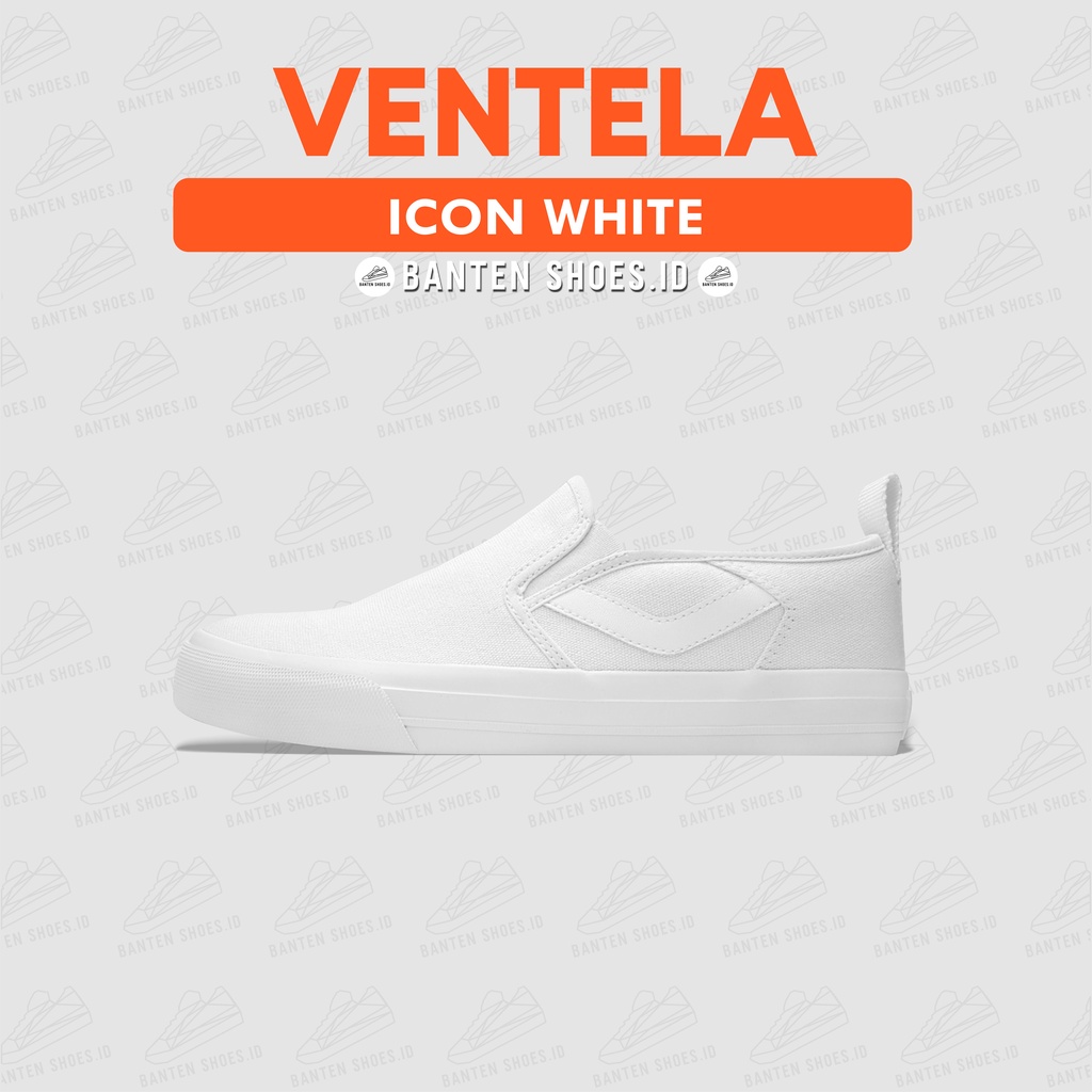 Sepatu Lokal Ventela Slip On Icon White Original Vantela Putih Terbaru Murah
