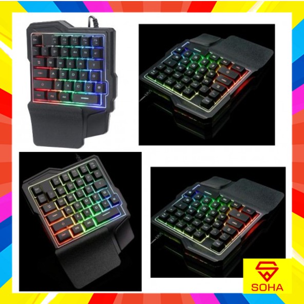 KYB-018 SOHA Keyboard Single Hand Gaming Mechanical Handed RGB Rainbow Light K7