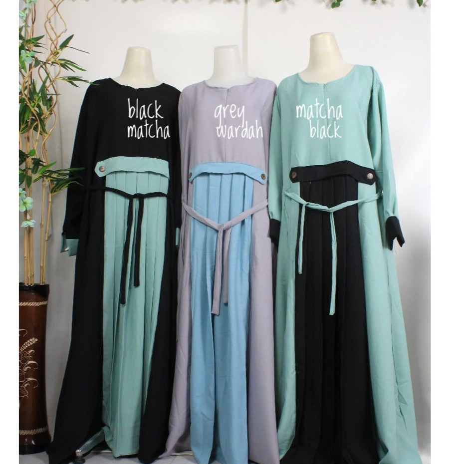 Gamis polos rempel Shappire ria ricis tengah polos simple baju remaja wanita L xxL jumbo big size