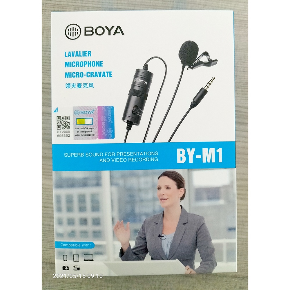 Boya Clip On Omnidirectional Microphone for Smartphone &amp; DSLR - BY-M1 - Black