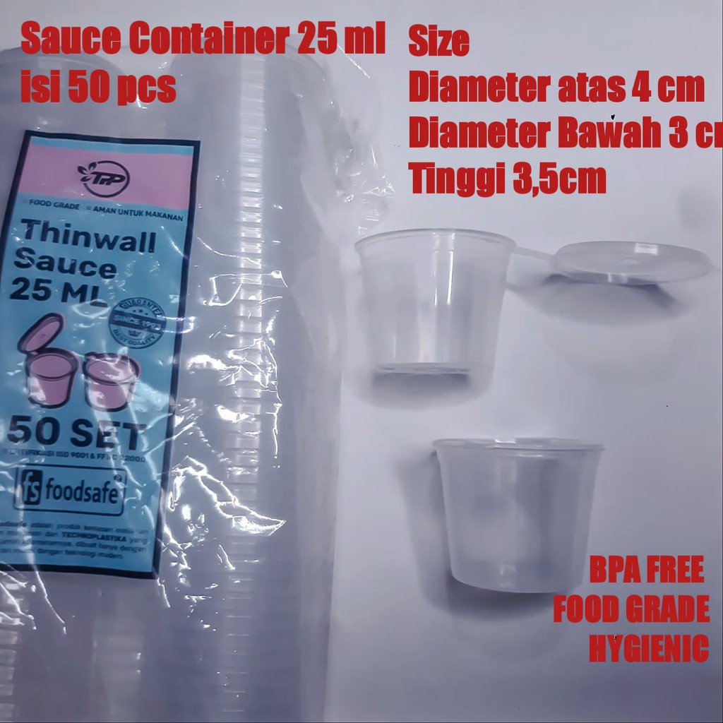 Jual Tempat Saos Plastik Ml Sauce Container Cup Sambal Pcs Shopee Indonesia