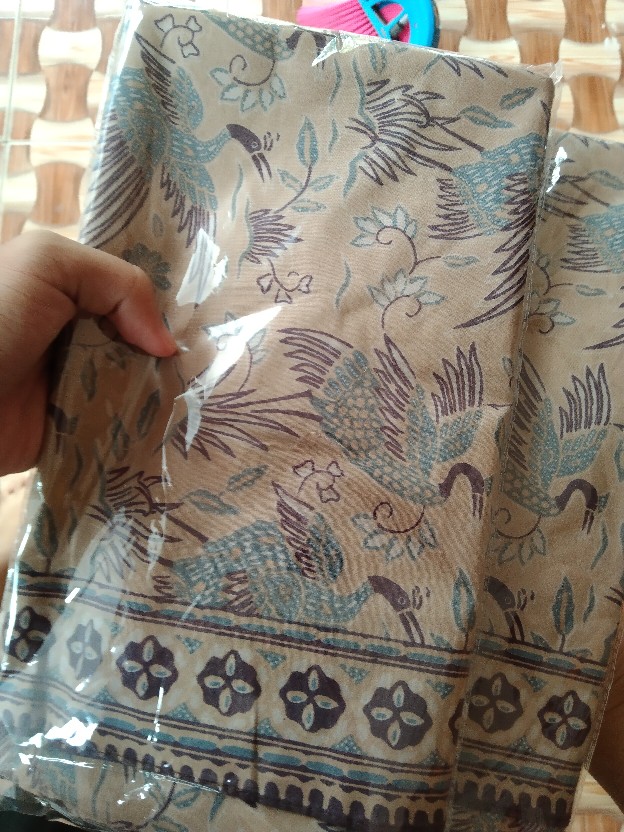 Kemeja Batik Pria Lengan Panjang Premium Bangau Two Tone Pagi Sore Cream Putih Tulang 725903 Cap 72