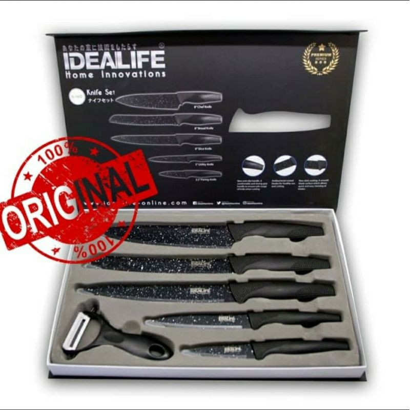 PISAU SET Keramik Stainless Stell - IDEALIFE IL-160 Anti BAU &amp; Karat