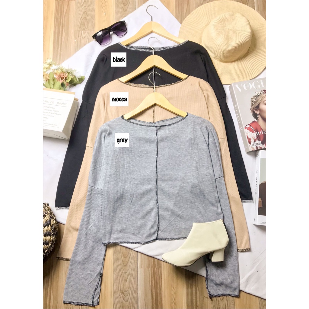 1KG MUAT 7PCS | FANIE CROP SHIRT TOP RIB BOBAL OVERSIZE KOREAN STYLE HITS OOTD SELEBGRAM FASHION GROSIR MURAH WANITA TERKINI