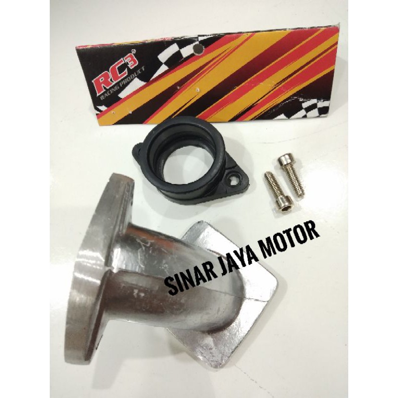 Intake intek manifold Rc3 untuk motor bebek Jupiter z vega Supra Kharisma untuk pakai karbu 24mm