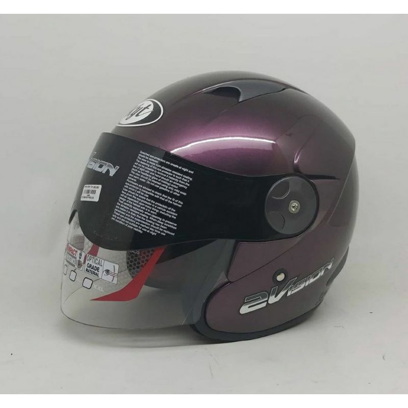 Helm KYT 2 vision ORIGINAL MURAH DOT dan SNI Helm indonesia-Ungu