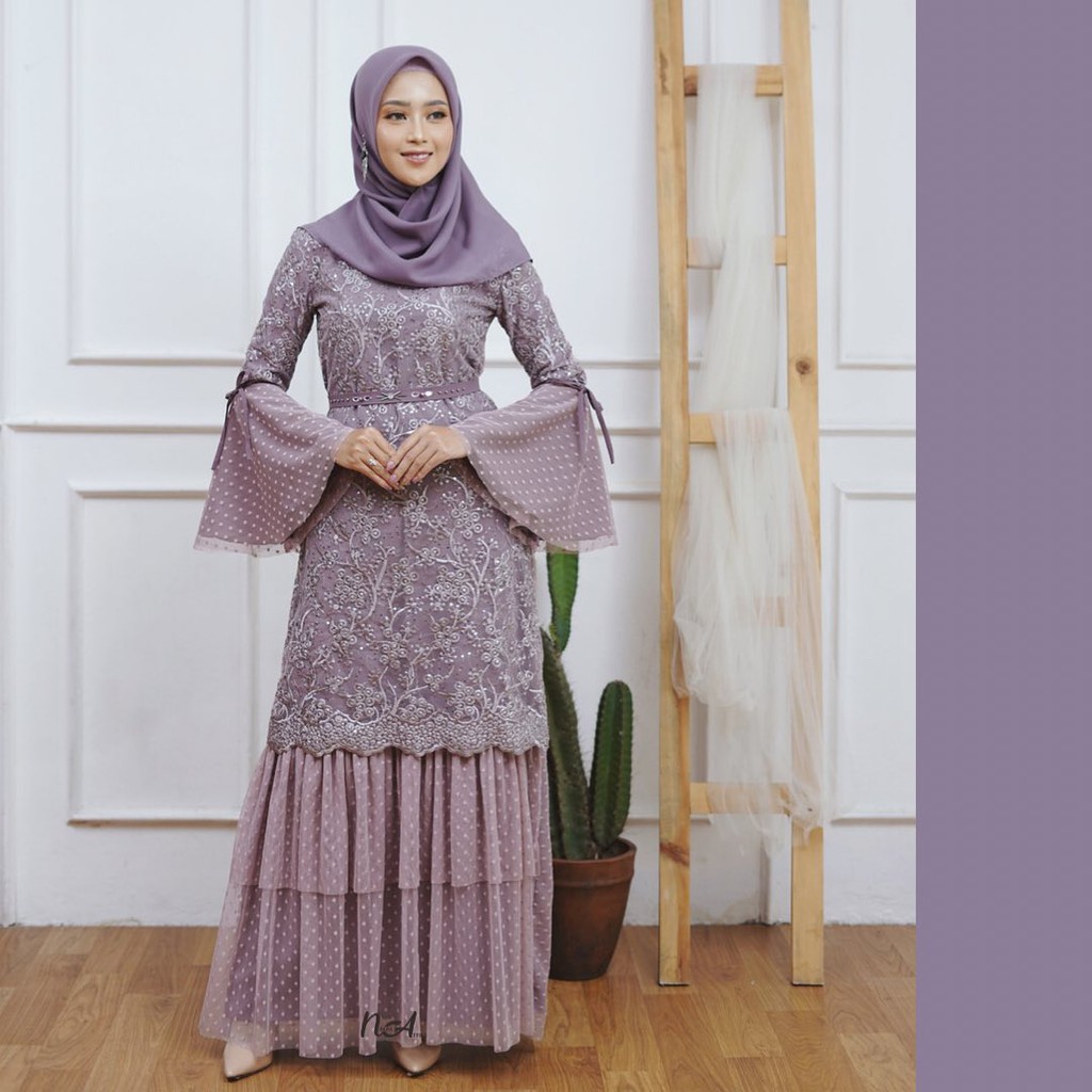 ARALLYN DRESS LUDER LILAC - DRESS MUSLIM DRESS KONDANGAN GRADUATION