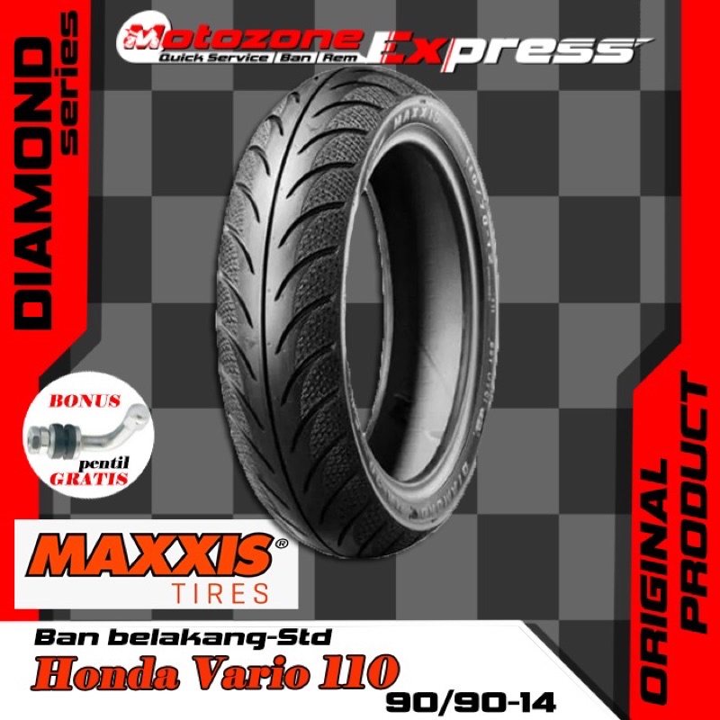 Ban Motor Tubeless Honda Vario 110cc dan 125cc Ban Belakang Maxxis Diamond 90/90-14
