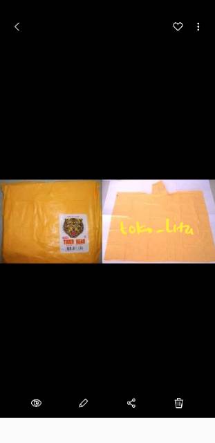 JAS HUJAN PONCHO Big Top KUNING TIGER HEAD kode 68205 KUNING