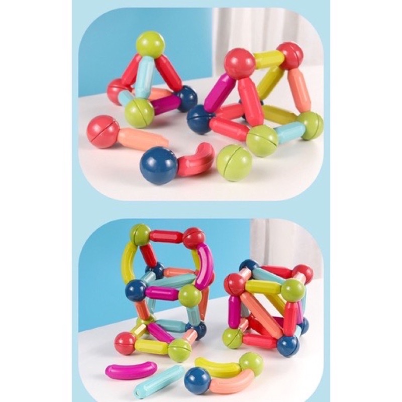 magnetic buliding sticks rods and balls toys mainan batang magnet mainan edukasi anak