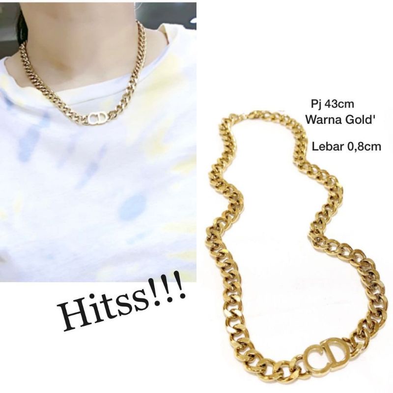 Kalung Titanium Asli  Rantai Gold Premium Quality Anti karat anti alergi Stainless Steel ori T122