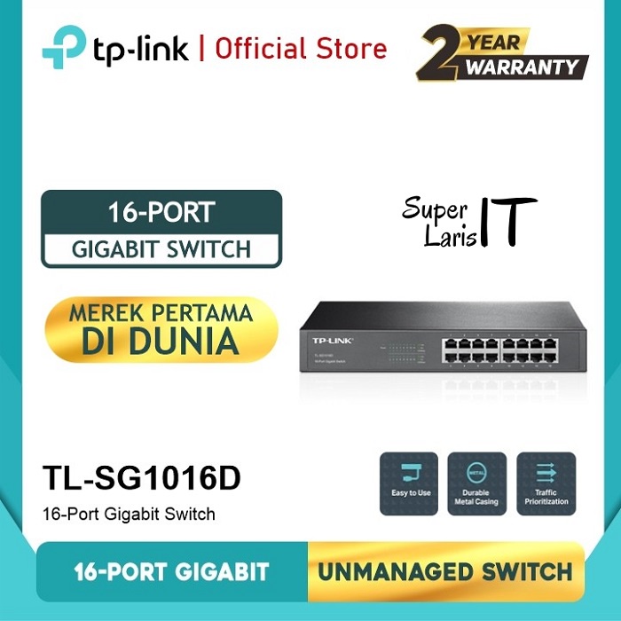 Tp-Link TPLink SG1016D Switch 16 Port Gigabit Desktop Switch Hub