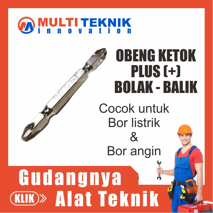 Mata Obeng Ketok Angin Magnet Bolak Balik Bintang Plus Perkakas Tangan Alat Bengkel Pertukangan MT39