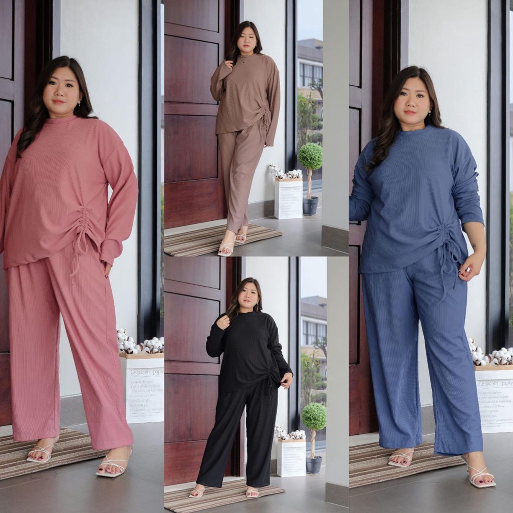 BIGWELL LADY SET POLOS - SETELAN WANITA BIGSIZE-SETELAN JUMBO