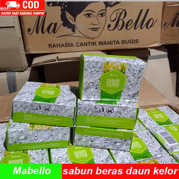 Sabun beras daun kelor mabello untuk mencerahkan kulit muka wajah dan badan mabelo BPOM