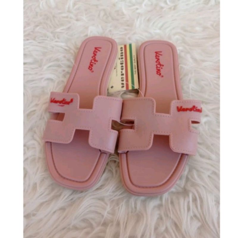 Sandal Flat Wanita Sandal Selop Hermes Karet Jelly