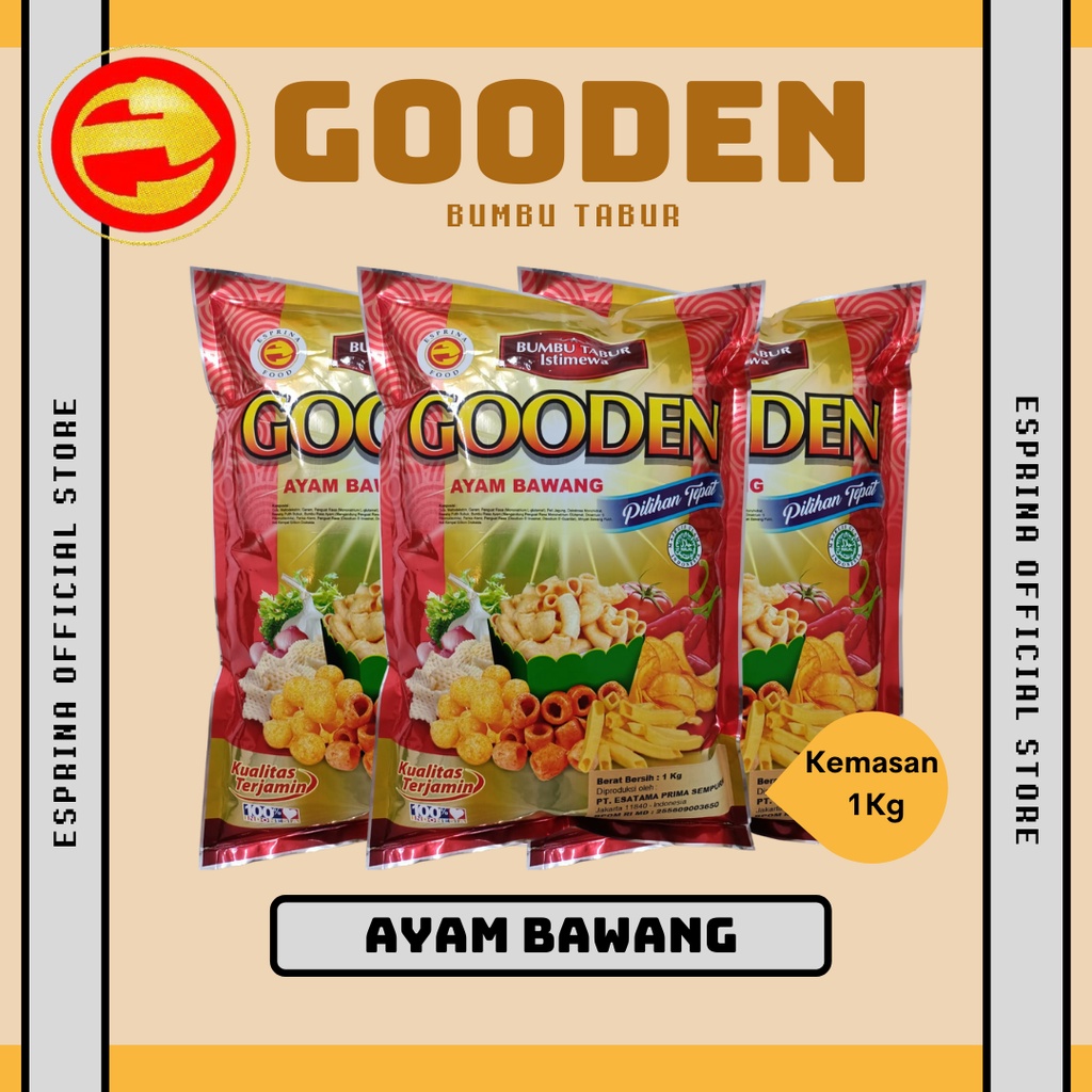 

Bumbu Tabur - GOODEN - Rasa AYAM BAWANG - AYAM BAWANG - Kemasan 1 Kg