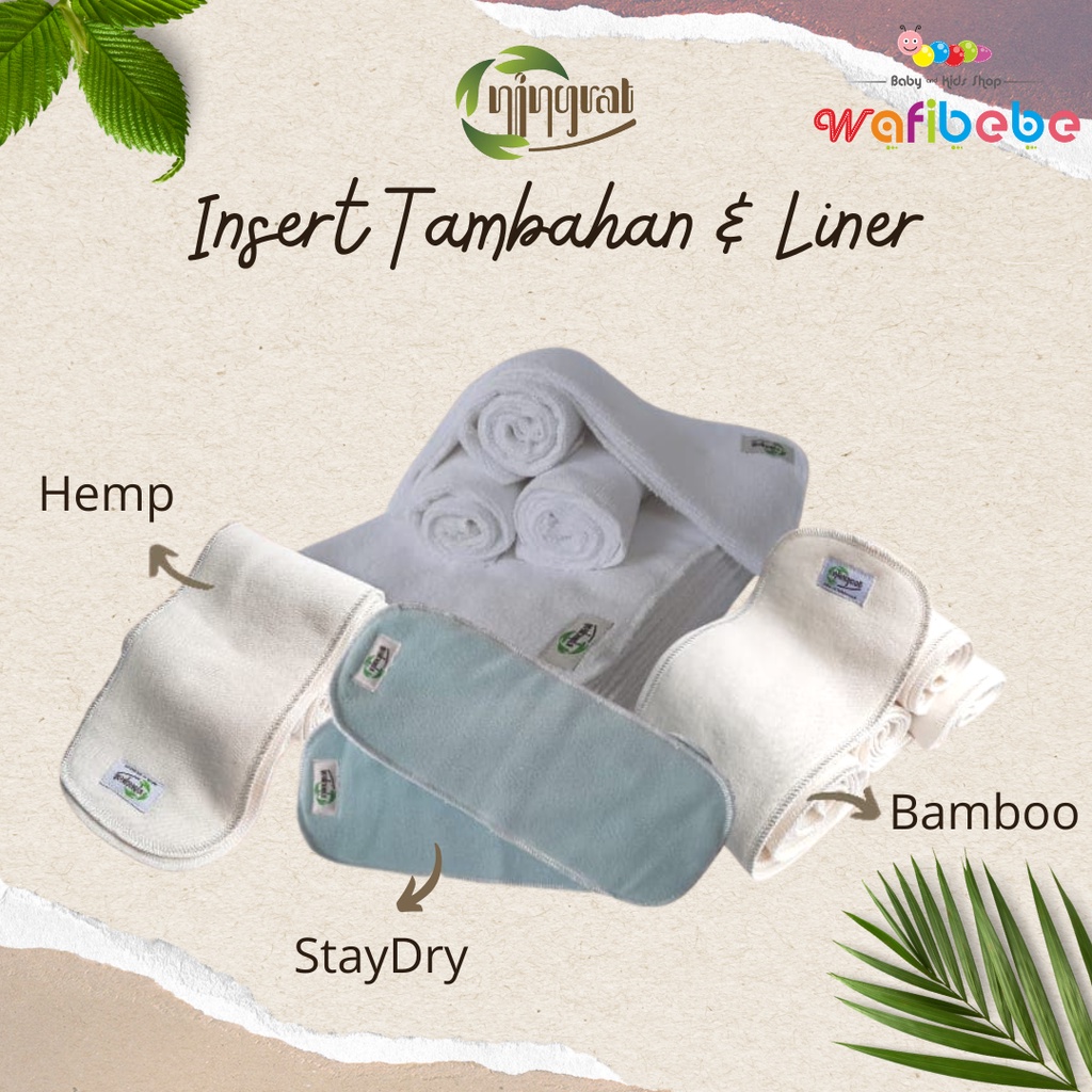 Insert Clodi Stay Dry Bamboo Microfiber Hemp Liner Pocket Ningrat Aksessoris Cloth Diapers