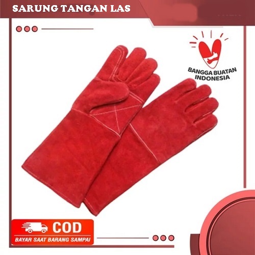 Sarung Tangan Las Panjang 16 Inch Bahan Tebal Isi 12 Pasang