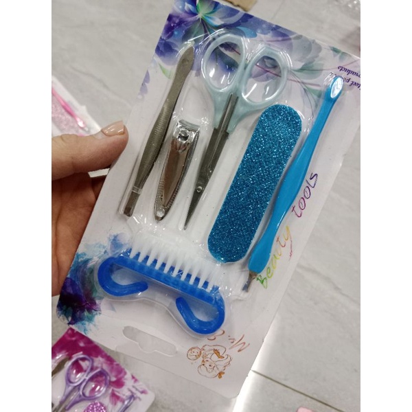 Pedi medi 1 set total 6 item lengkap perawatan kuku (set pedi medi gliter)