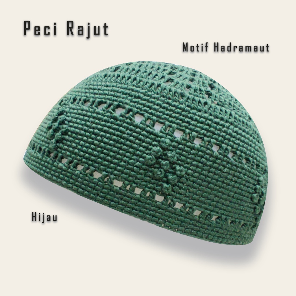 Peci hadramaut polos warna hijau