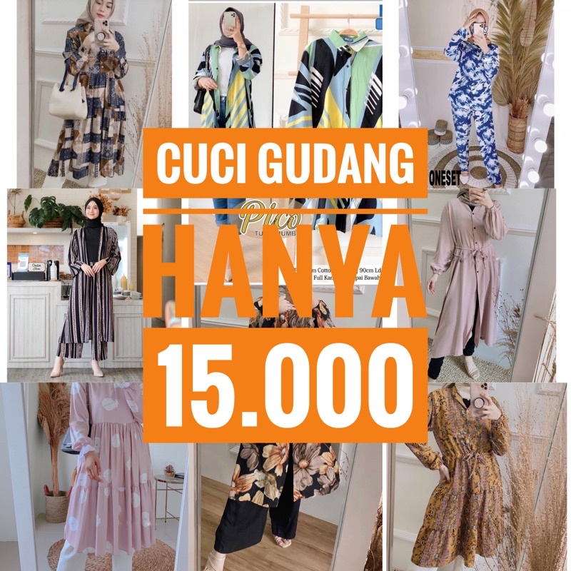 CUCI GUDANG BAJU TERMURAH 14.999  PAKET USAHA BAJU MUSLIM // PAKET USAHA DASTER