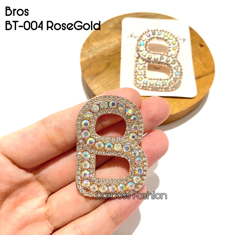 (part 1) Bros Jilbab / Bros Bahu / Bros Dada / Bros Dagu / Bros Kecil / Brooch / Bros Pin / Bros Mewah / Bros Premium / Bros Mutiara / bros button / bros B-BT-004 RoseGold