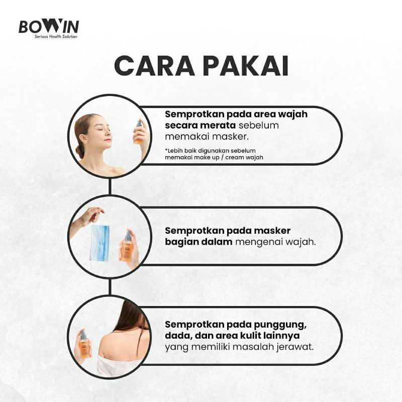 BOWIN Acne Spray ~ Obat Jerawat untuk Maskne, Back &amp; Chest Acne 75ml