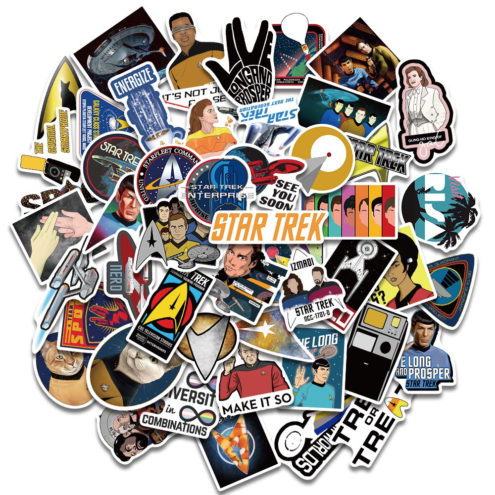 50pcs Cartoon Star Trek Sticker Children's Toy Luggage Laptop Skateboard Guitar Mobile Phone Decoration Sticker Waterproof