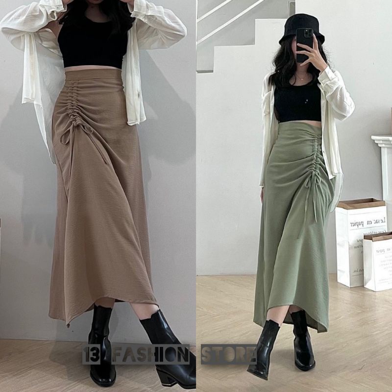 Rok Serut bahan crinkle airflow premium jumbo