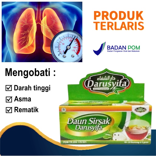 

BPOM Obat herbal darah tinggi ampuh Darusyifa teh celup daun sirsak Original terapi sesak nafas