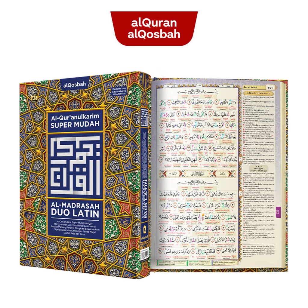 

AlQuran Al Qosbah Al Madrasah Duo Latin A5/Alquran Belajar Terjemah dan Transliterasi Latin A5