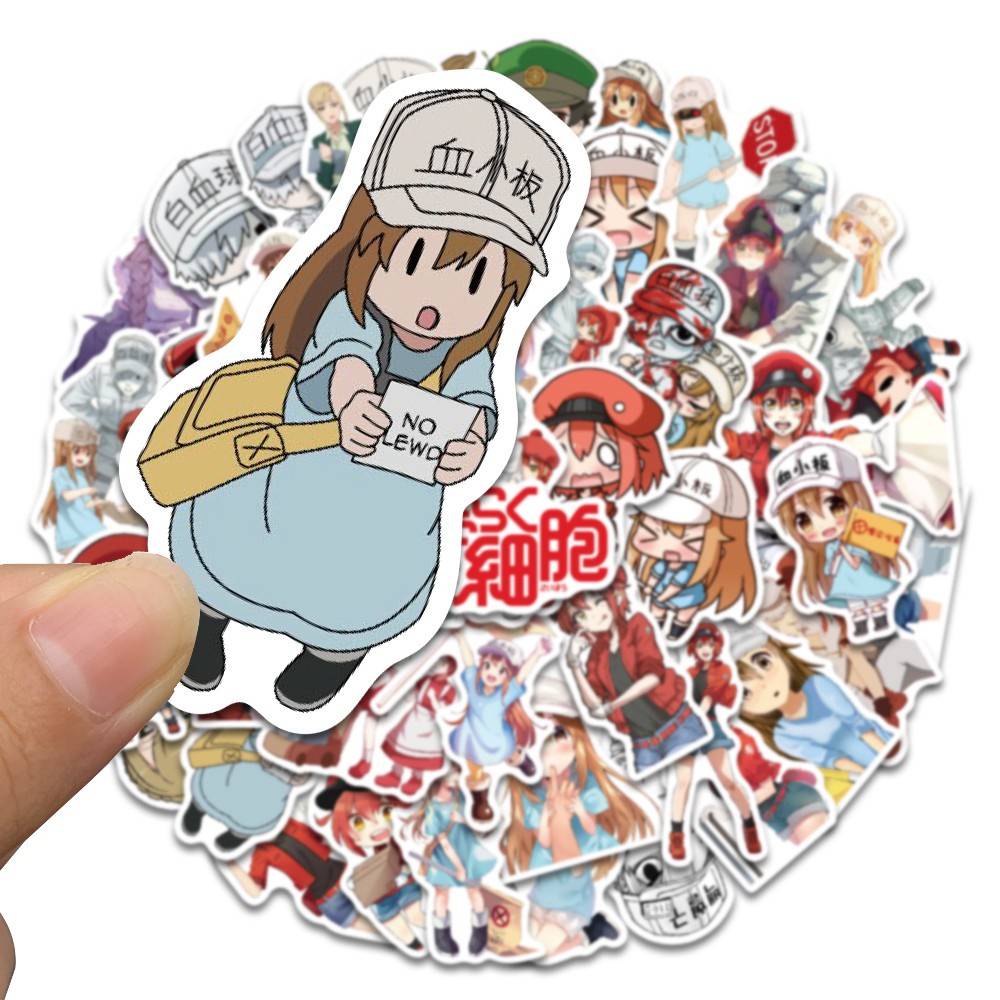 50PCS Cells At Work Code Black Anime Stickers For Children Cartoon Hataraku Saibou Sticker DIY Bicycle Skateboard PS4 Notebook