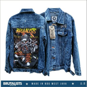 JACKET JEANS BRUTALIST DENIM BOMBER HOLIC - JAKET LEVIS HOODIE DISTRO PRIA WANITA GAMBAR PRINTING