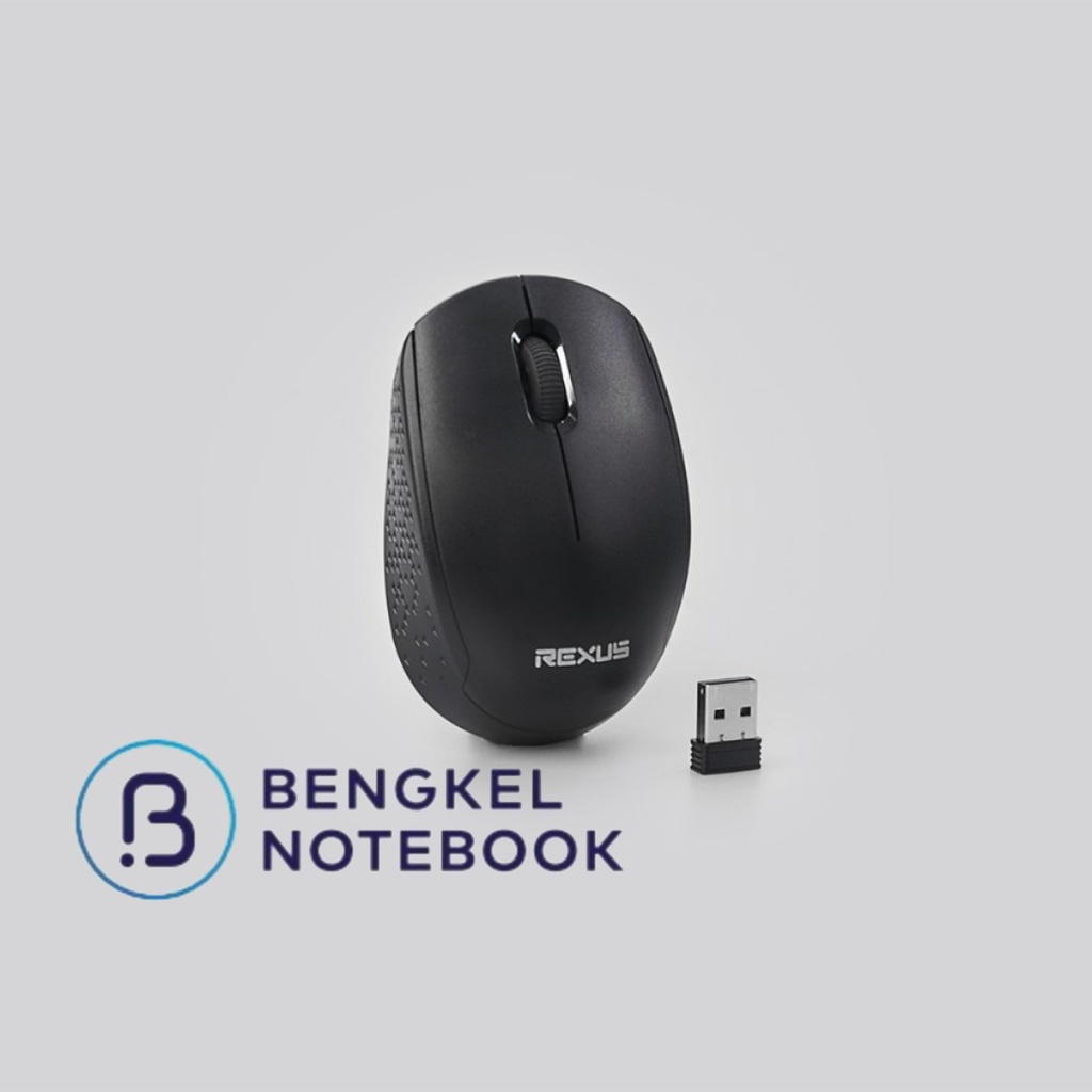 Mouse Rexus Q30 Office Wireless - Silent Click Mouse Nano USB - Hitam Abu-Abu